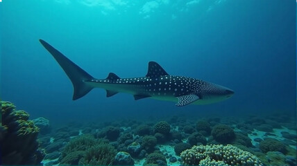 Fototapeta premium shark and diver