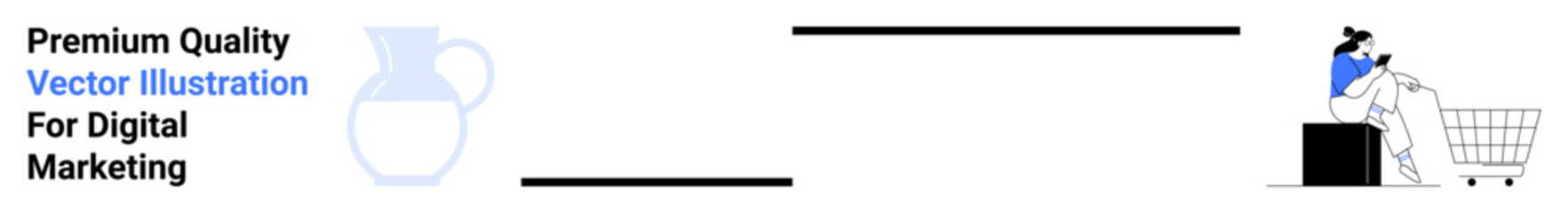 Shopper placing products into a shopping cart while interacting with digital tools. Ideal for e-commerce, online shopping, retail, marketing, consumer behavior, digital transactions, flat landing