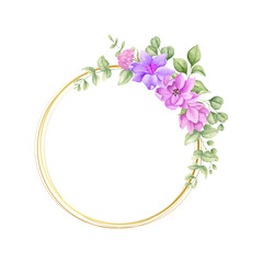 Beautiful lovely watercolor floral frame