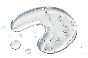 Close-up of a Clear Gel Serum with Droplets, water splash isolated on Transparent background