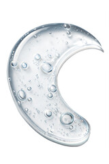 Close-up of a Transparent Cosmetic Serum with Air Bubbles, water drops font