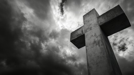 cross against the dramatic sky