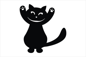 cat silhouette, cat vector, icon