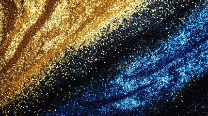 Gold and blue glitter texture