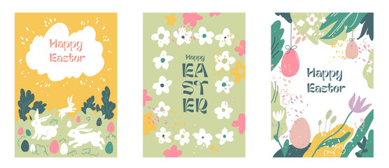 Easter holiday cards set
