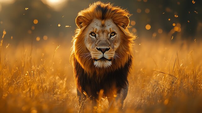 Lion predator watching prey silently high resolution hd image