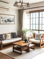Comfortable living room shows a traditional cozy interior space