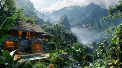 Eco-friendly accommodations at the Pachamama retreat