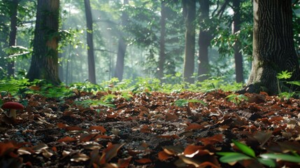 Obraz premium Healthy Soil In A Forest Ecosystem A Photorealistic
