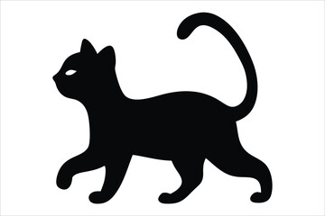 cat silhouette, cat vector icon , cat Vector illustration, Isolated on White Background