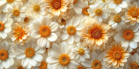 Beautiful daisy flowers pattern creating a fresh and vibrant background for various uses