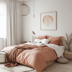 A Simple Bedroom Interior Presents Soft Colors and Modern Design