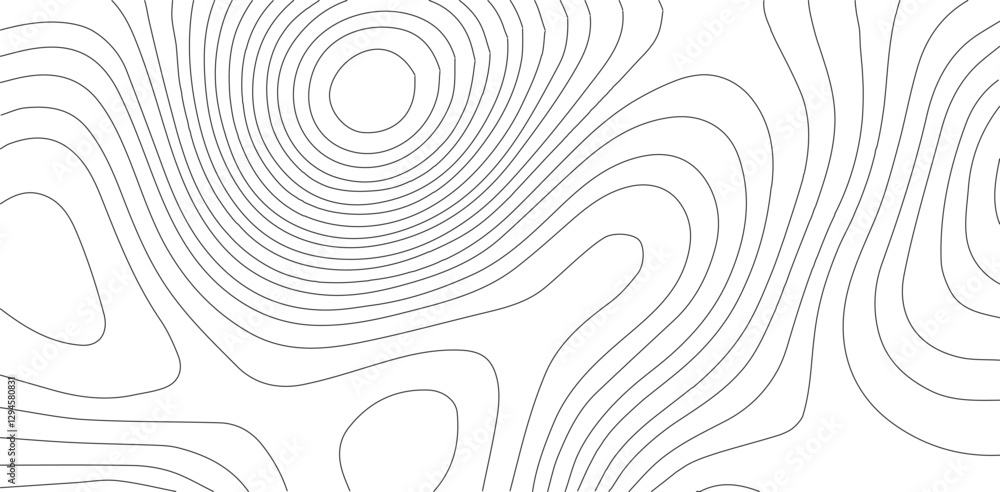 Aufkleber Abstract moss green topographic contours lines of mountains. Topography map art curve drawing. seamless wave topography map pattern camping grid cartography diagram black and whit
