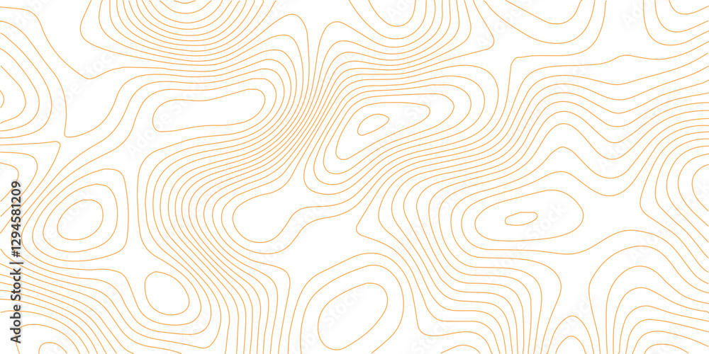 Aufkleber Vector line contour map texture, typography abstract pattern, golden mountain landscape grid.
