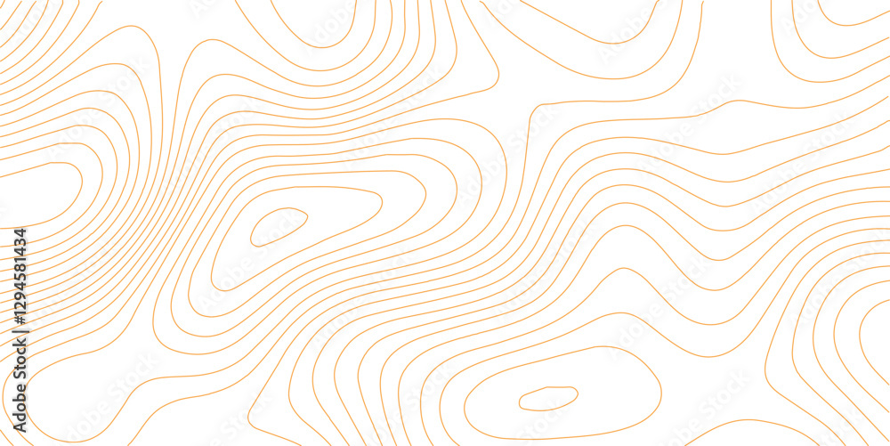 Aufkleber Vector line contour map texture, typography abstract pattern, golden mountain landscape grid.
