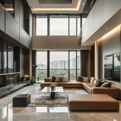 An opulent modern interior is visible in the house