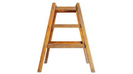 Photo Wooden Ladder Shelf Three Steps Rustic Furniture