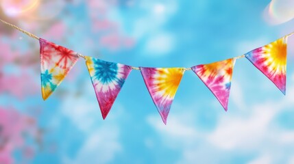 Tie-Dye Festival With Colorful Decorations