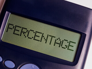 Percentage text on the screen of a mathematical calculator