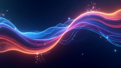 Obraz premium Abstract colorful wavy motion background. Generative Ai.