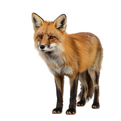 Red Fox Portrait Against Transparent Background