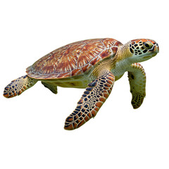 Fototapeta premium Majestic Sea Turtle Swimming in Ocean Waters