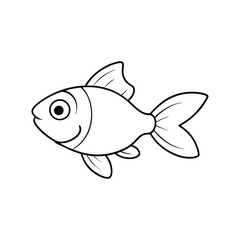 goldfish vector illustration line art