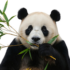 Fototapeta premium Close-up of a Panda Eating Bamboo