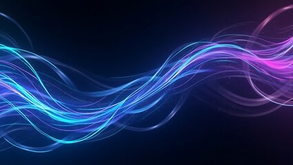 Fototapeta premium Abstract blue wavy motion background. Generative Ai.