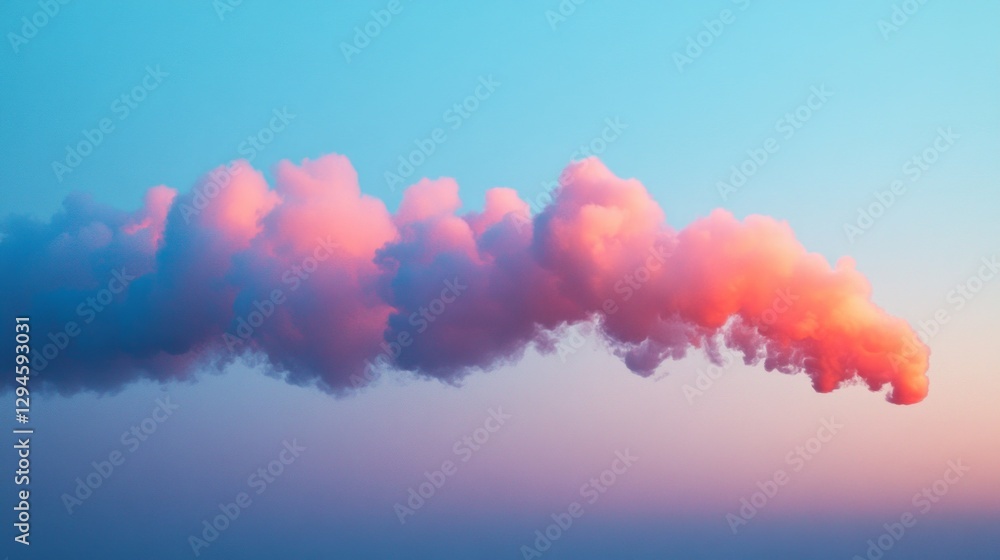 Poster wispy clouds flow gently in the evening sky, showcasing a blend of soft pink and lavender shades. th