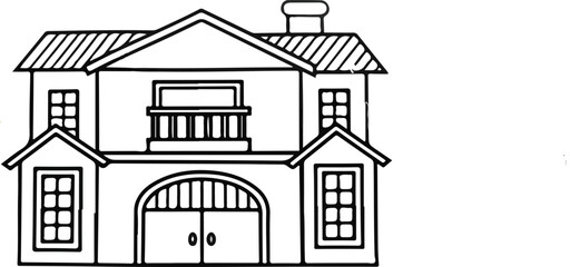 Big House Easy and Colourful drawing