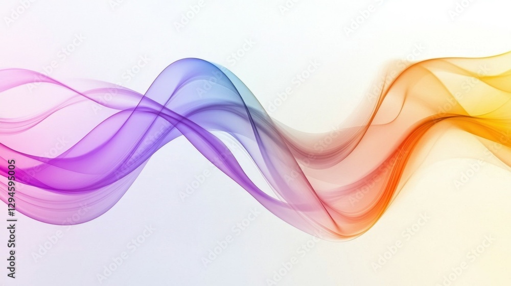 Poster colorful wavy abstract design with soft gradients and smooth lines creating vibrant visual appeal