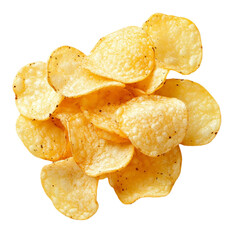 Crispy Potato Chips isolated on transparent background