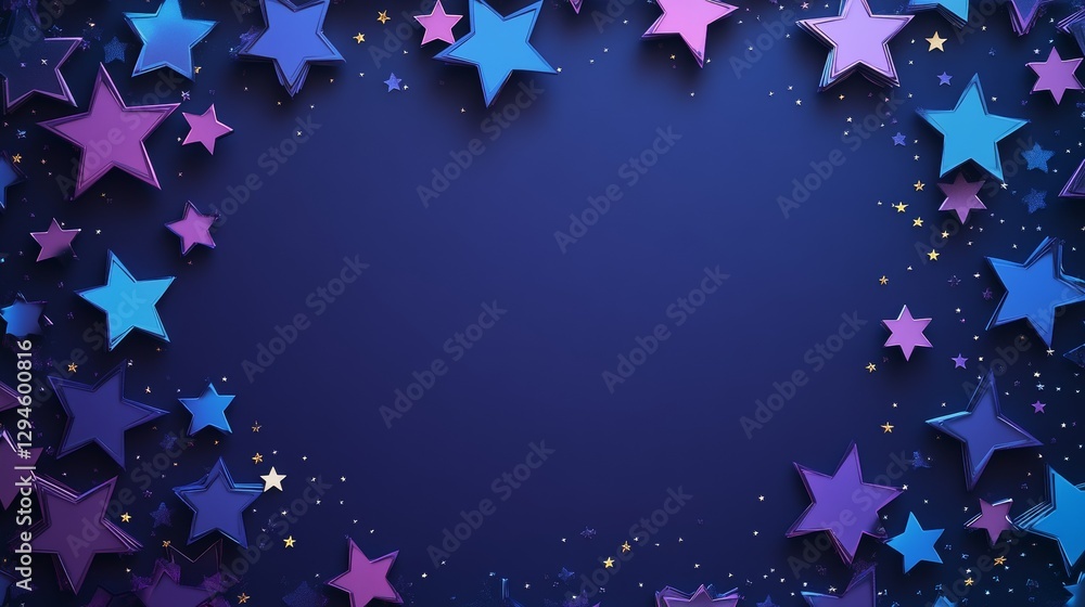 Poster a starry background serves as a frame for a greeting board with a message in the center, offering we