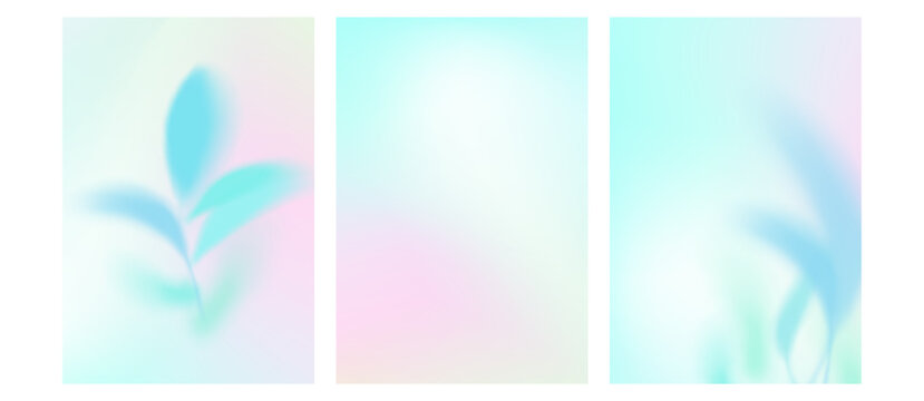 Set gradient spring vertical background. Abstract gradation green yellow backdrop. Spring summer blur shadow leaves. Season stories. Gradient mesh illustration. Post banner social media sale promotion