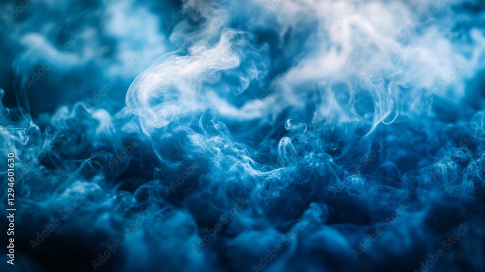 Poster soft tendrils of ethereal blue smoke dance through the air, creating a mesmerizing display of abstra