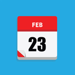 calender icon, 23 february icon with blue background
