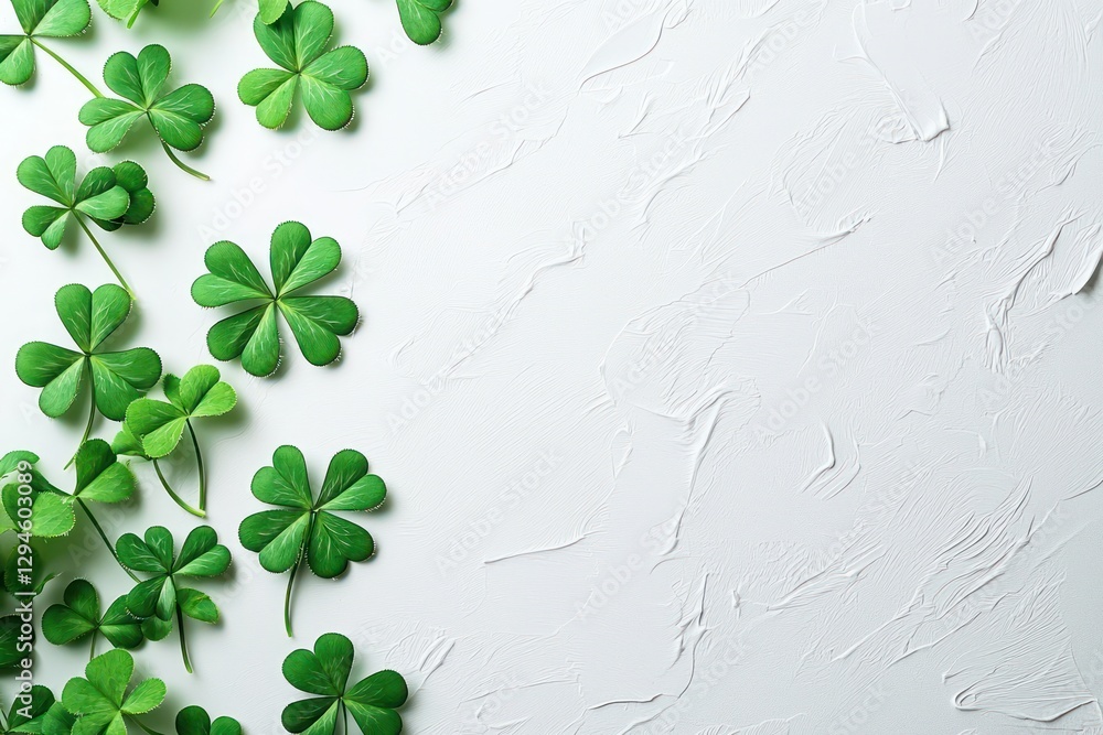 Poster st. patricka's day mockup with shamrock details and room for custom message.