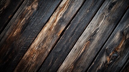 A diagonal shot of a rich dark wood grain background with a matte anthracite finish