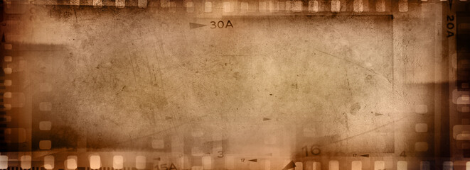 Film negatives brown background