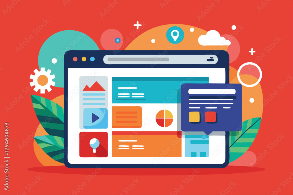 Poster a modern, colorful mobile browser layout enhances usability with customizable features for improved 