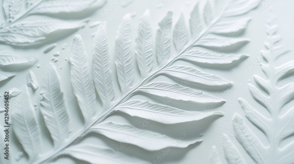 Poster fern leaf image in close-up on white for use as an ornamental element