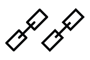 Permalink Icon Logo Design. Set of black chain link icons in different styles, representing connection, hyperlinks, and attachment concepts. Chain symbol icon simple vector symbol. EPS 10. 