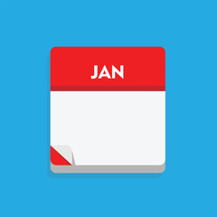calender icon, january icon with blue background