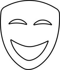 Person face Mask icon in line. isolated on transparent background Masquerade vector for apps or web Different party