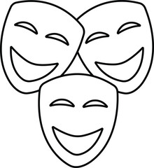 Person face Mask icon in line. isolated on transparent background Masquerade vector for apps or web Different party