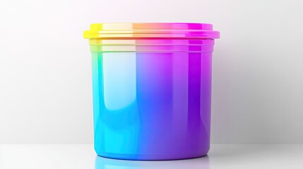 Colorful plastic container on white background. Studio shot