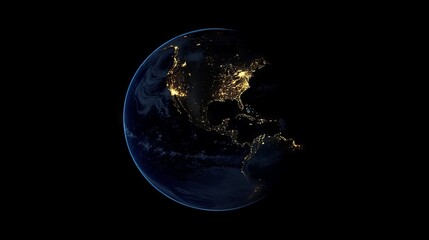 Picture of the Earth from space at night, showing city lights. It's Earth Day and we need to save energy.  