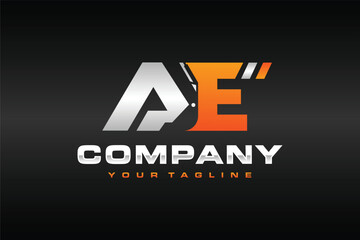 letter AE excavator logo