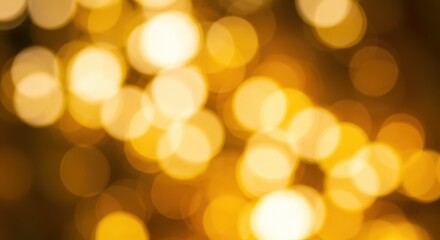 Obraz premium Golden Bokeh Background: Warm Light Circles, Abstract Texture, Festive Design, Christmas, New Year, Celebration, Party, Elegant Backdrop, Shiny Effect, Copy Space
